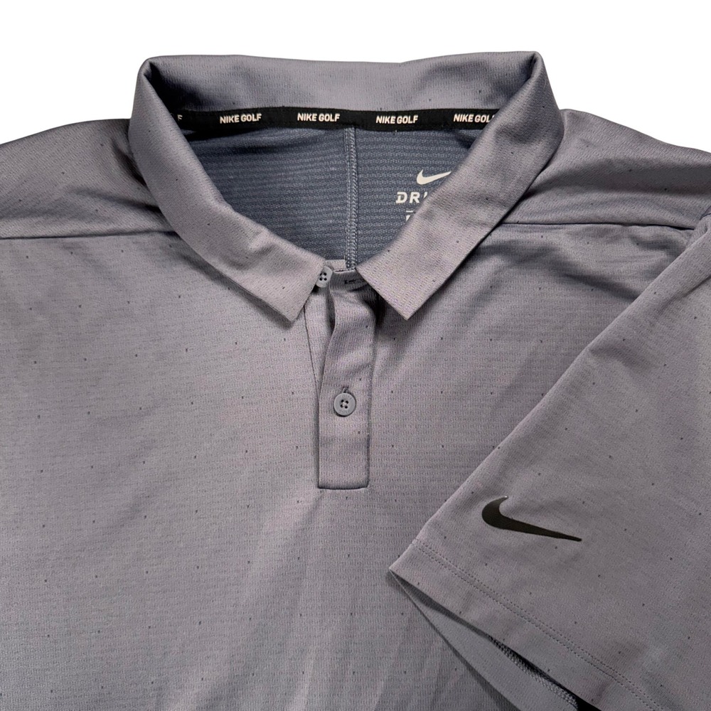 Nike Golf Dri-Fit Polo Shirt Men's XL Gray Short Sleeve Performance‎